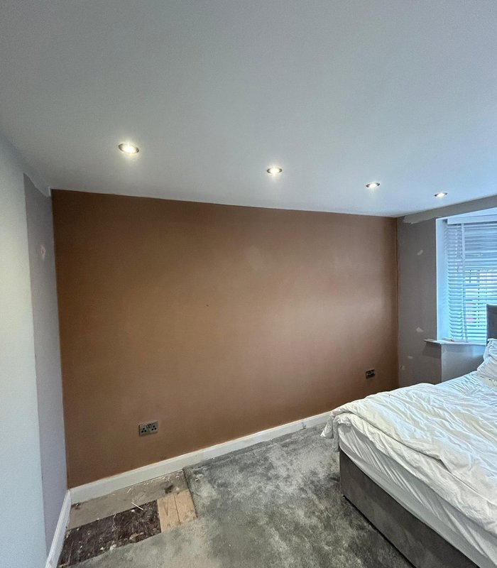 Freshly plastered interior wall